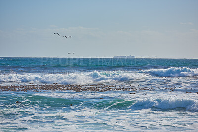 Buy stock photo Beach, coast and ocean