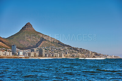 Buy stock photo Beach, coast and ocean