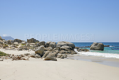 Buy stock photo Beach, coast and ocean