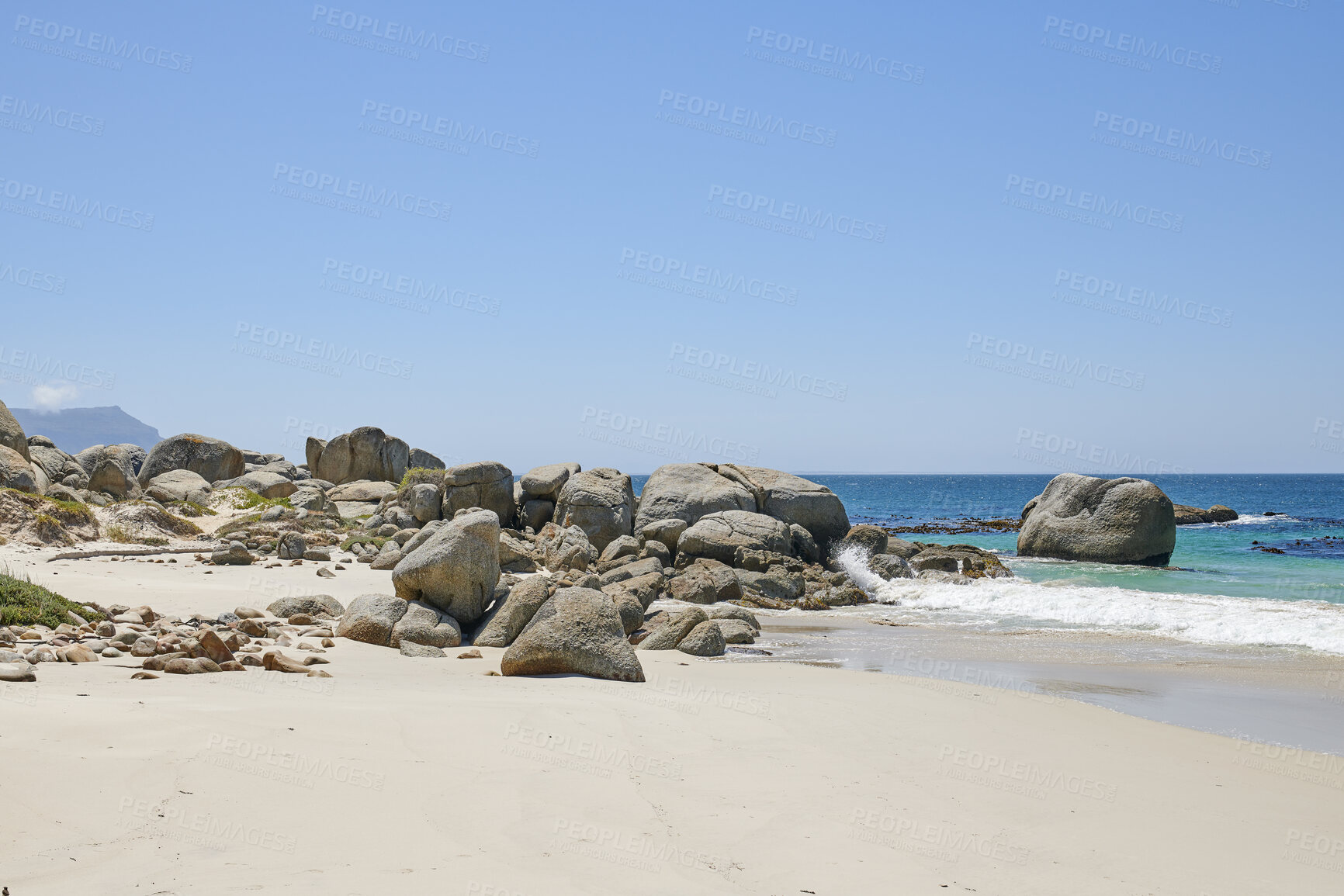 Buy stock photo Beach, coast and ocean