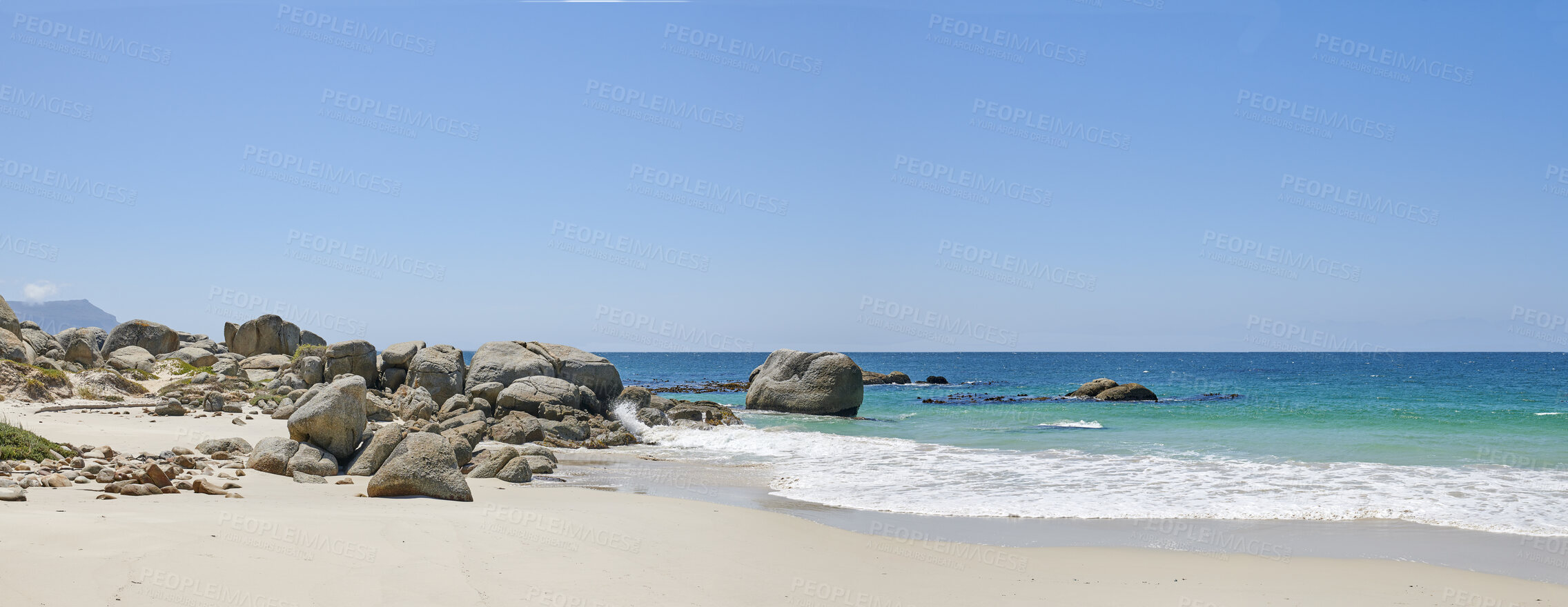 Buy stock photo Beach, coast and ocean