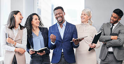 Buy stock photo Shot of a team of businesspeople together at work