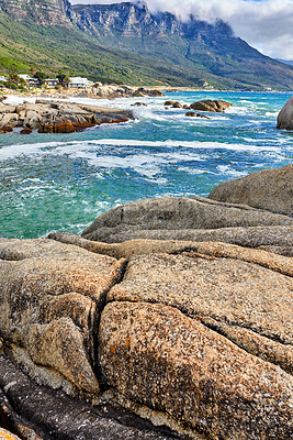 Buy stock photo Ocean view - Camps Bay,  Table Mountain National Park, Cape Town, South Africa