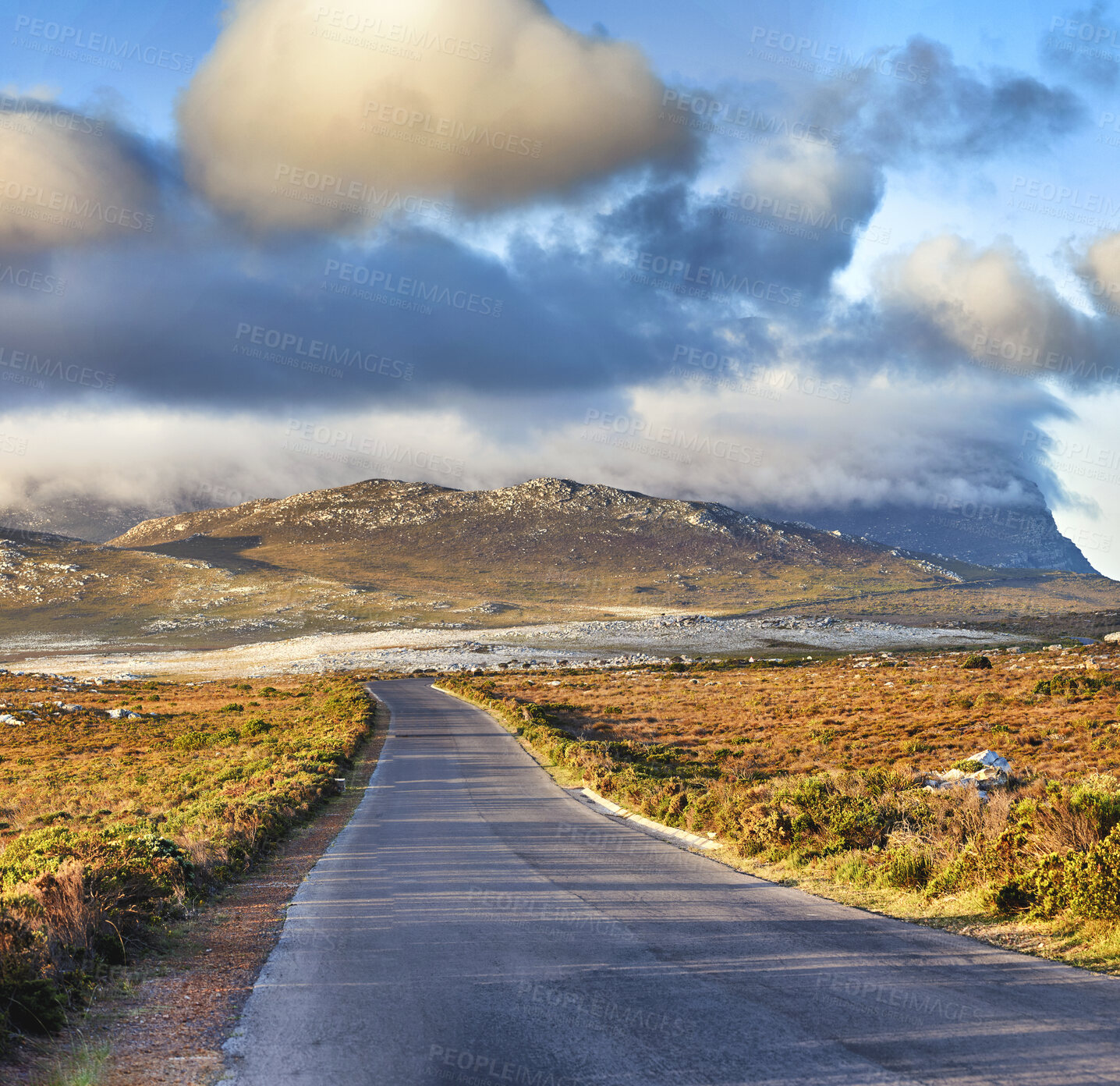 Buy stock photo Road through the wilderness of Cape Point National Park, Western Cape, South Africa