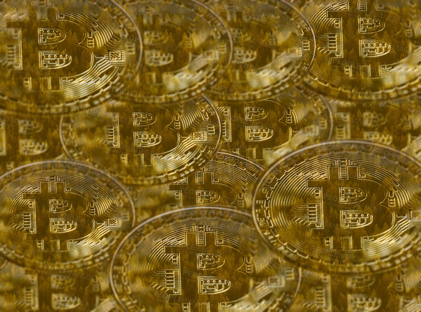 Buy stock photo Coin, blockchain and online cryptocurrency as money with mining, security and privacy for investment. Virtual currency, circuit and digital payment for computer, finance and math problem solving