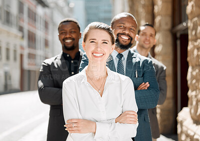 Buy stock photo Shot of a group of business people together