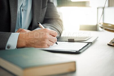 Buy stock photo Shot of a businessman signing contracts
