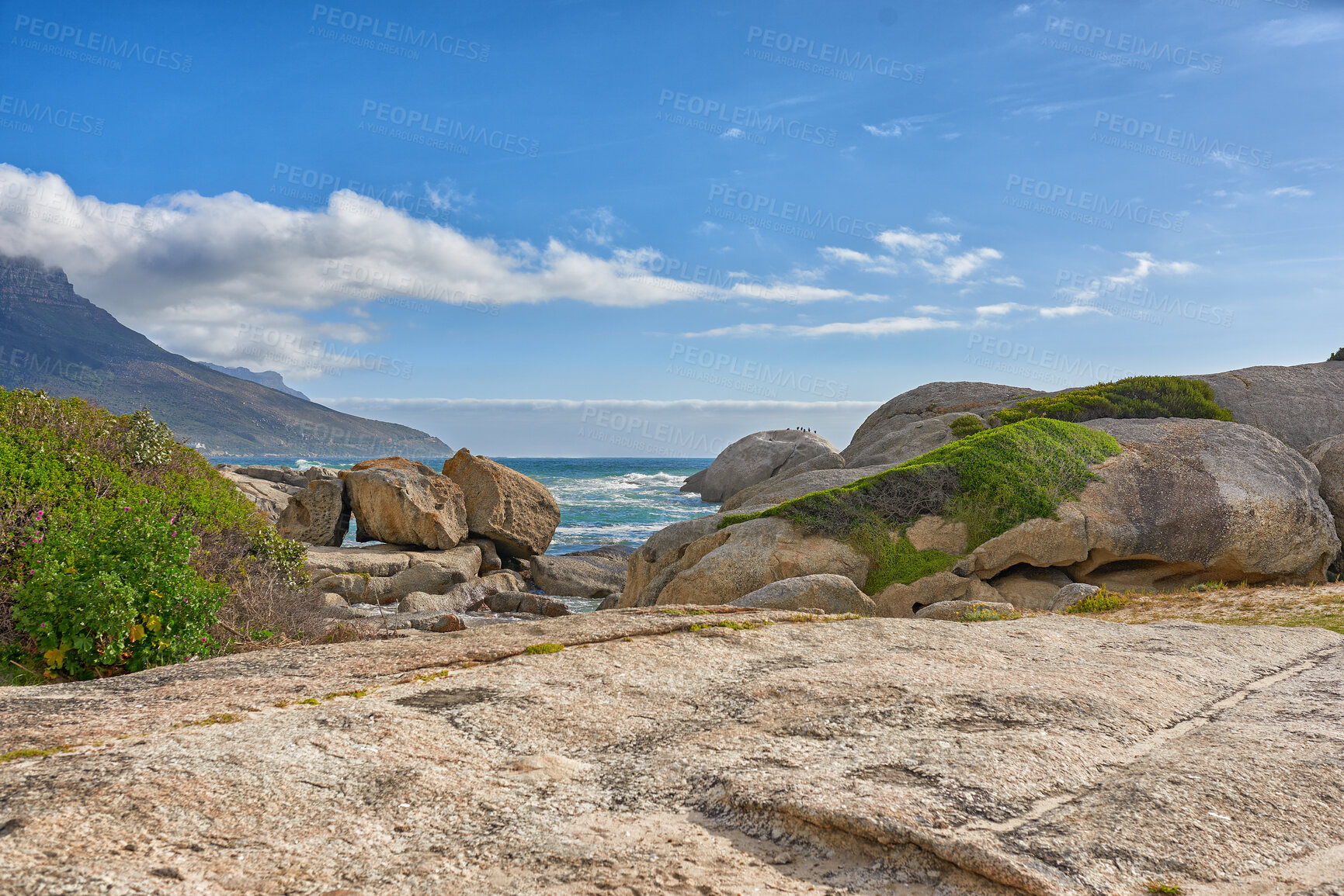 Buy stock photo Ocean view - Camps Bay,  Table Mountain National Park, Cape Town, South Africa