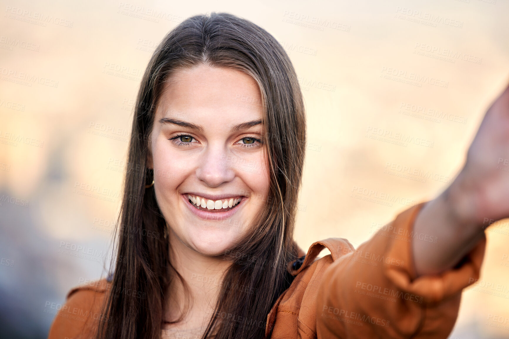 Buy stock photo Closeup shot of a beautiful young woman spending time outdoors