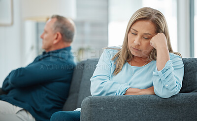 Buy stock photo Shot of a mature couple fighting