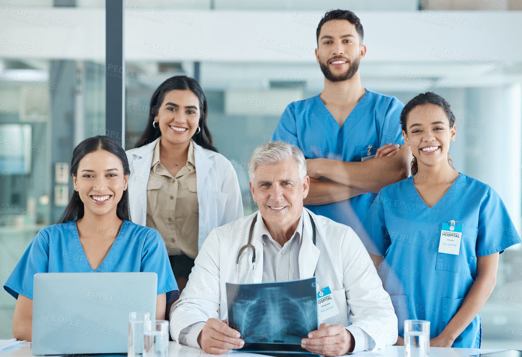 Buy stock photo Shot of a team of medical staff together