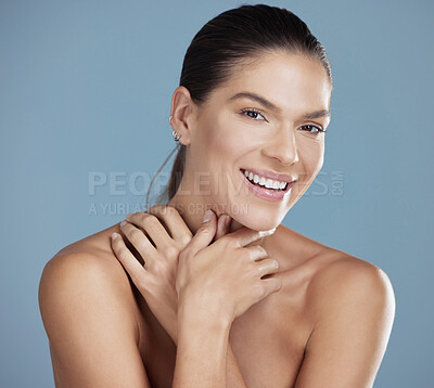 Buy stock photo Shot of a beautiful woman with radiant skin posing in the studio