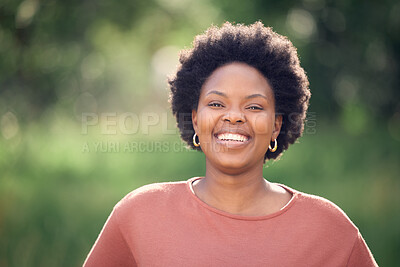 Buy stock photo Portrait of a beautiful young woman spending time outdoors