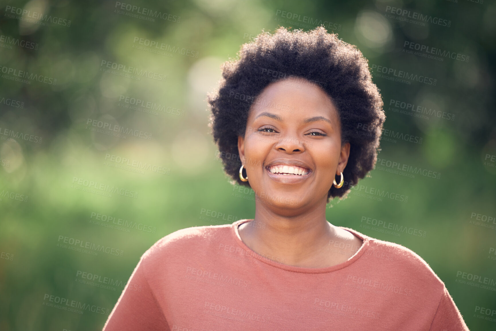 Buy stock photo Portrait of a beautiful young woman spending time outdoors