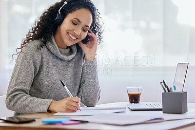 Buy stock photo Shot of a young woman working from home