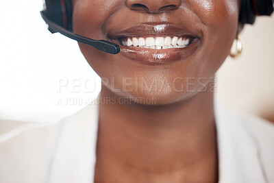 Buy stock photo Closeup shot of an unrecognisable call centre agent working in an office