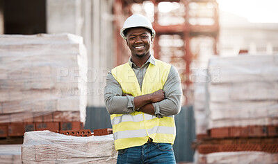 Buy stock photo Shot of a young construction worker on site