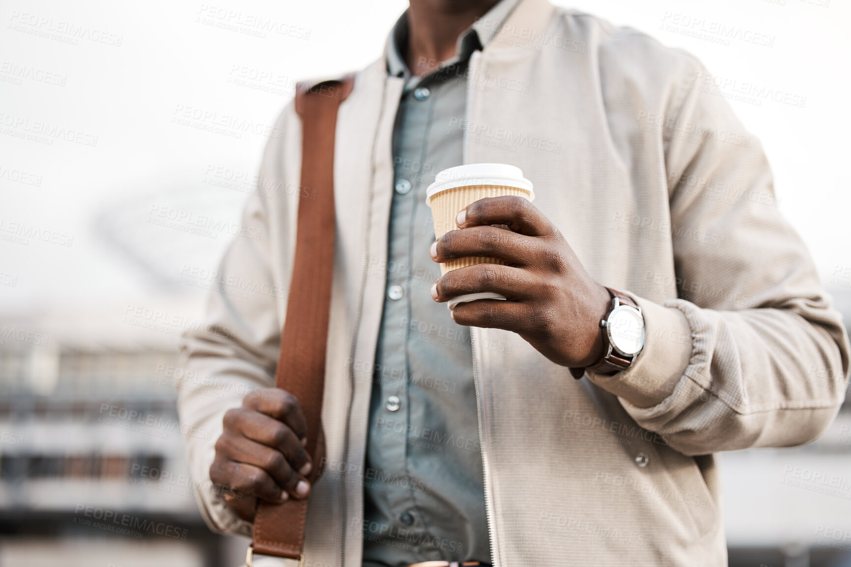 Buy stock photo Shot of a businessman enjoying a cup of coffee