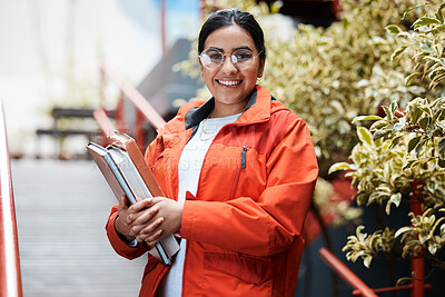 Buy stock photo Shot of a young female student at college