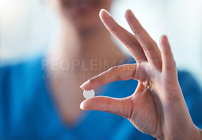 Buy stock photo Shot of an unrecognisable doctor recommending medication
