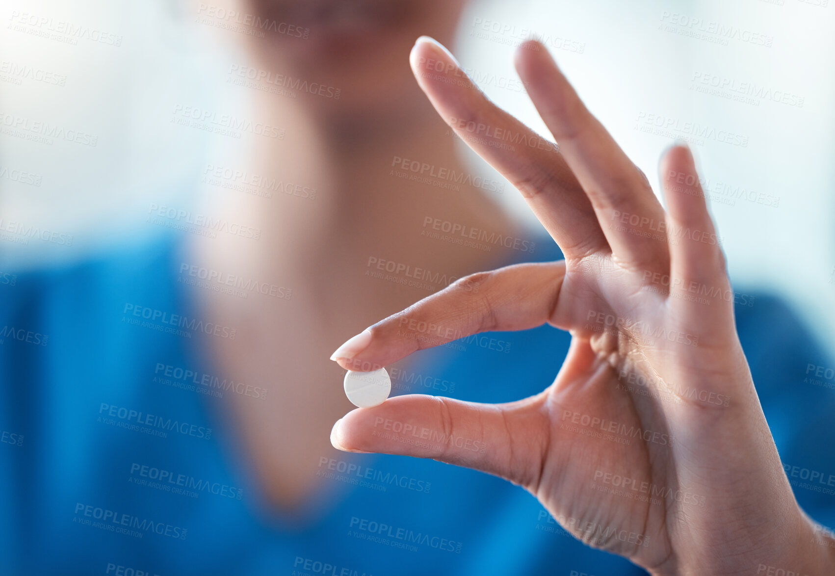 Buy stock photo Shot of an unrecognisable doctor recommending medication