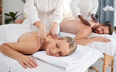 Buy stock photo Shot of a couple enjoying a day at the spa
