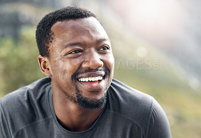 Buy stock photo Shot of a man resting during his workout