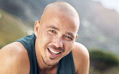 Buy stock photo Shot of a man resting during his workout