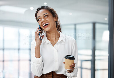 Buy stock photo Cropped shot of an attractive young businesswoman making a phonecall while working in her office