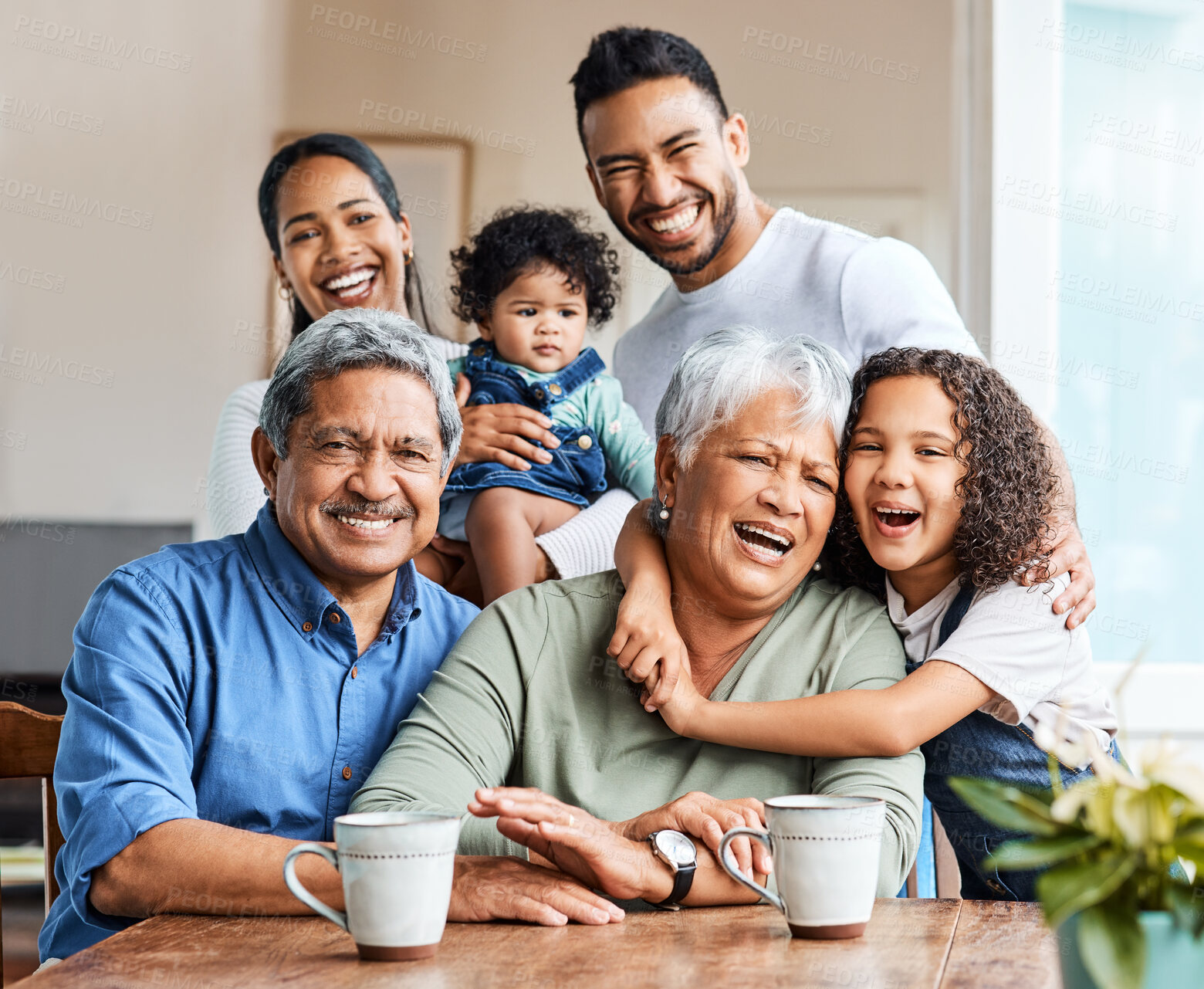 Buy stock photo Shot of a family spending time together at home