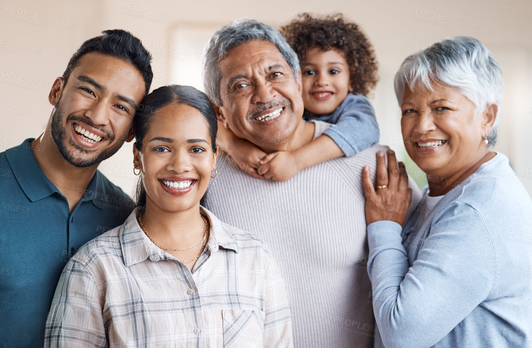 Buy stock photo Shot of a family spending time together at home