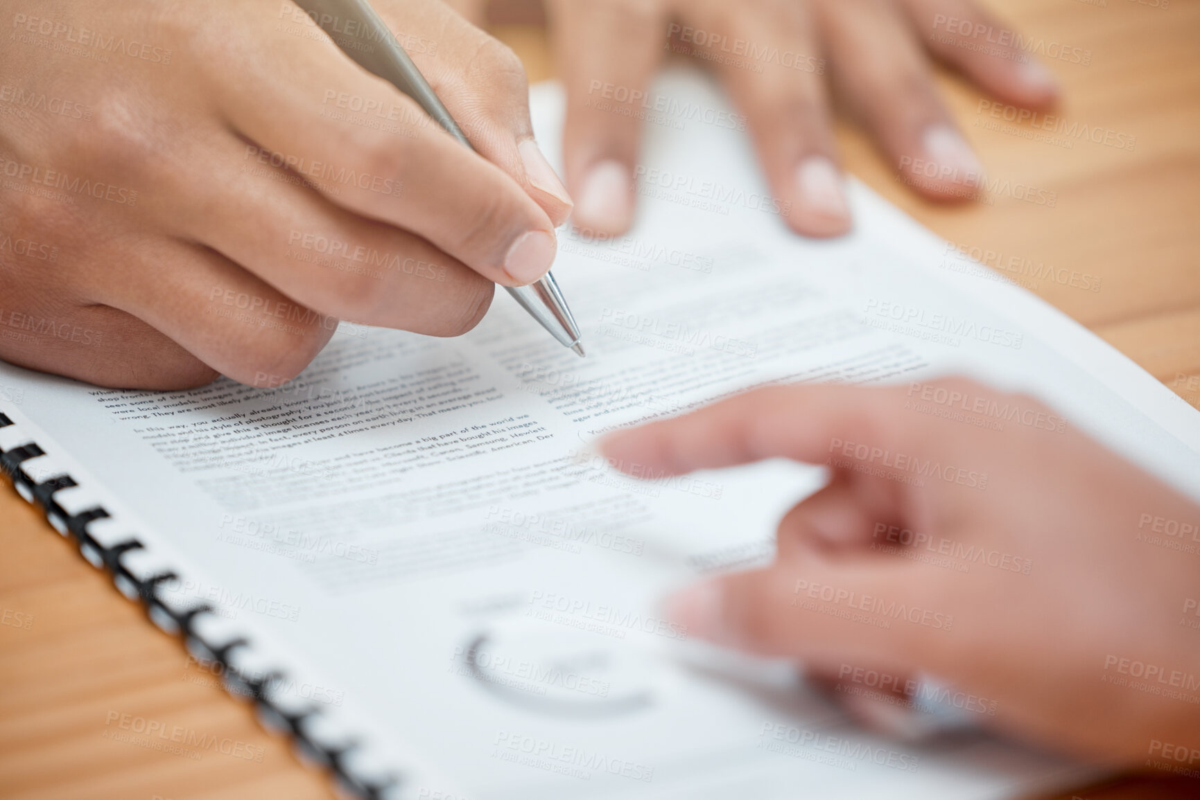 Buy stock photo Shot of an unrecognisable man sitting with his rental agent and signing a lease agreement