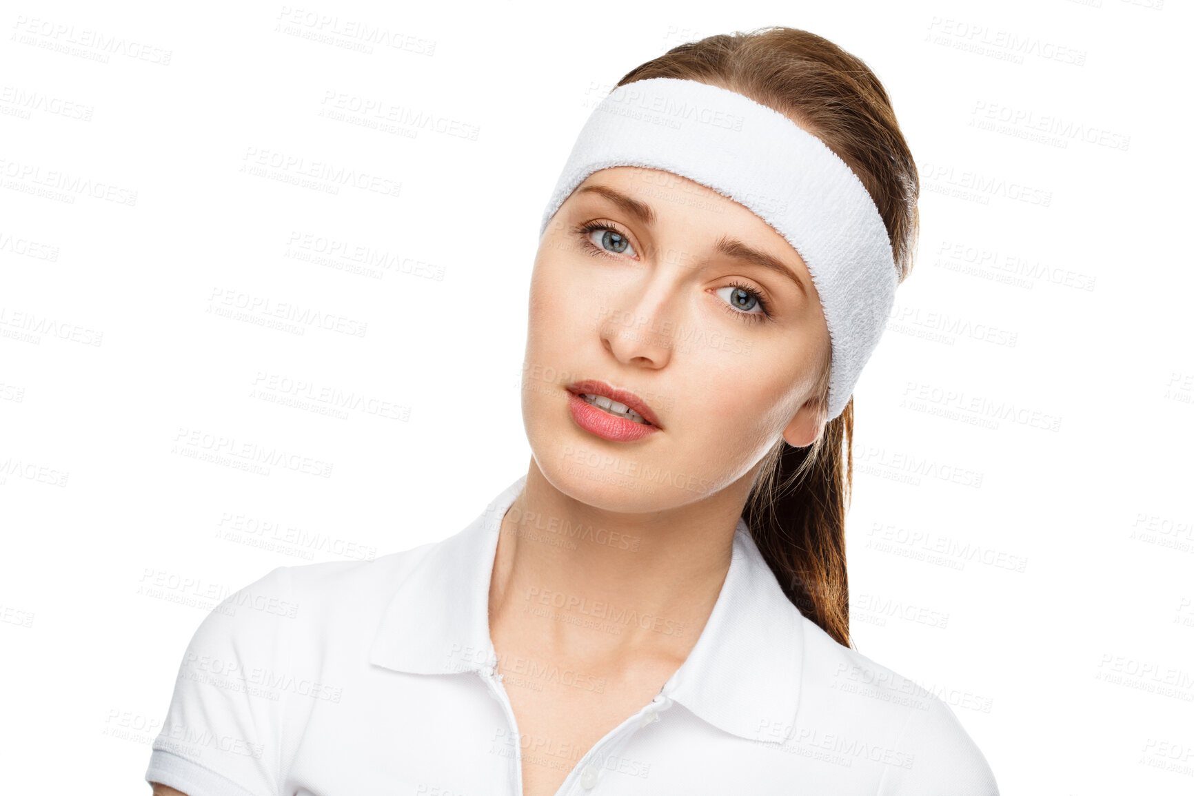 Buy stock photo Shot of a young woman posing against a studio background