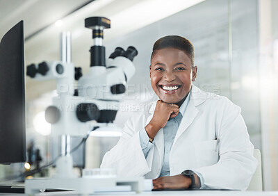 Buy stock photo Portrait of a young woman working in a lab
