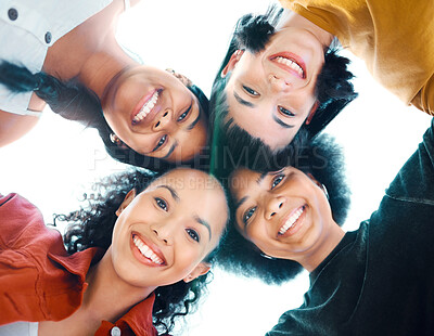 Buy stock photo Shot of a group of female friends spending time together at a park