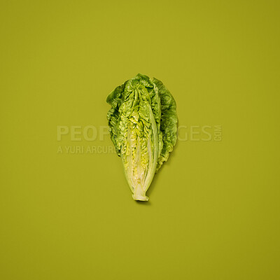 Buy stock photo Nutrition, spinach and healthy in studio, vegetable and space for food, wellness and diet with vitamin. Organic, raw and ingredients for dinner of salad, meal and crops for menu of vegan in mockup