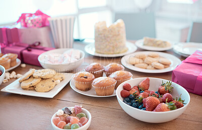 Buy stock photo Shot of a table of mixed sweet treats