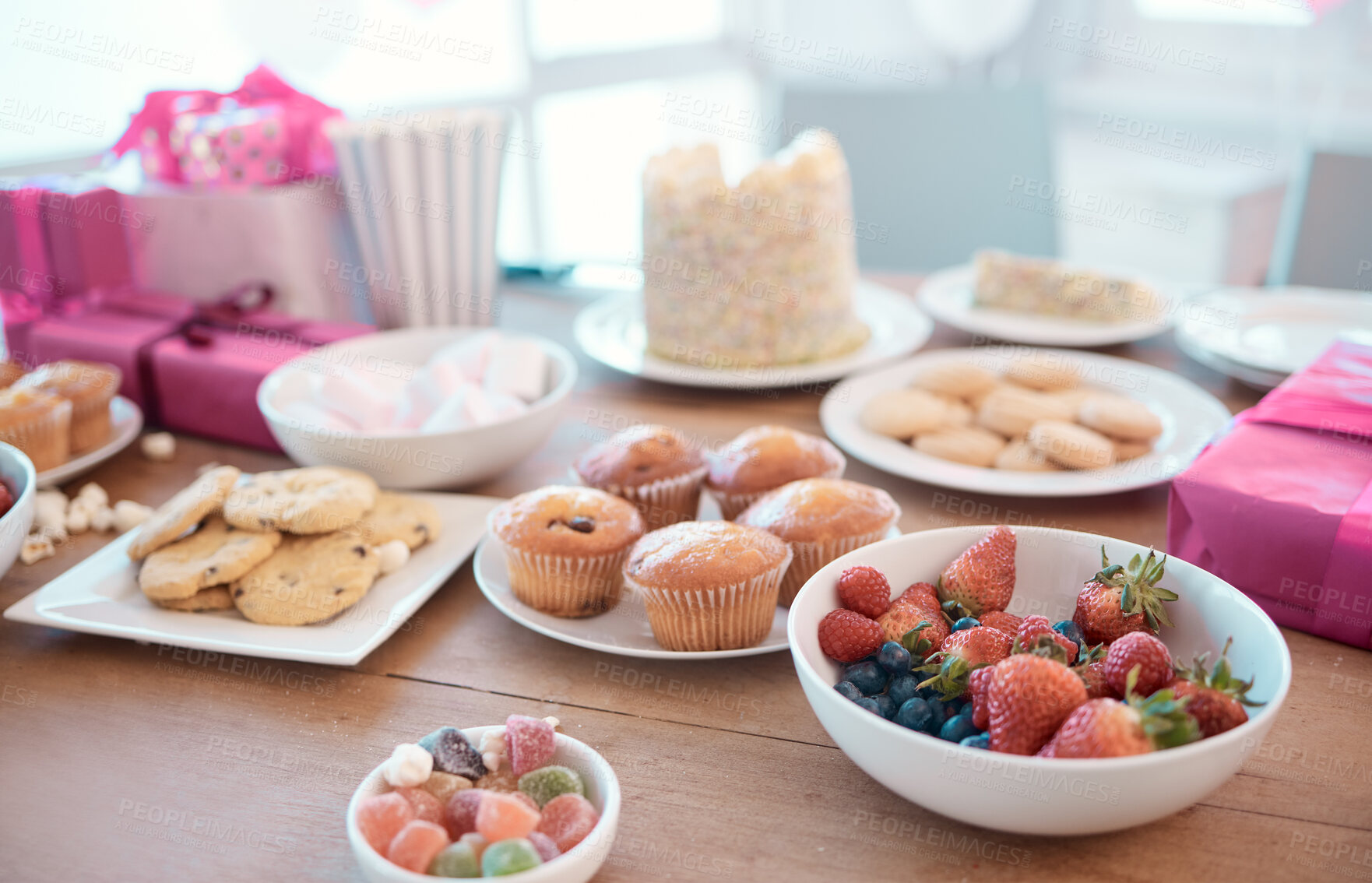 Buy stock photo Shot of a table of mixed sweet treats