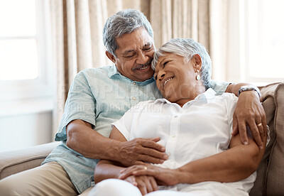Buy stock photo Shot of a senior couple spending time together at home