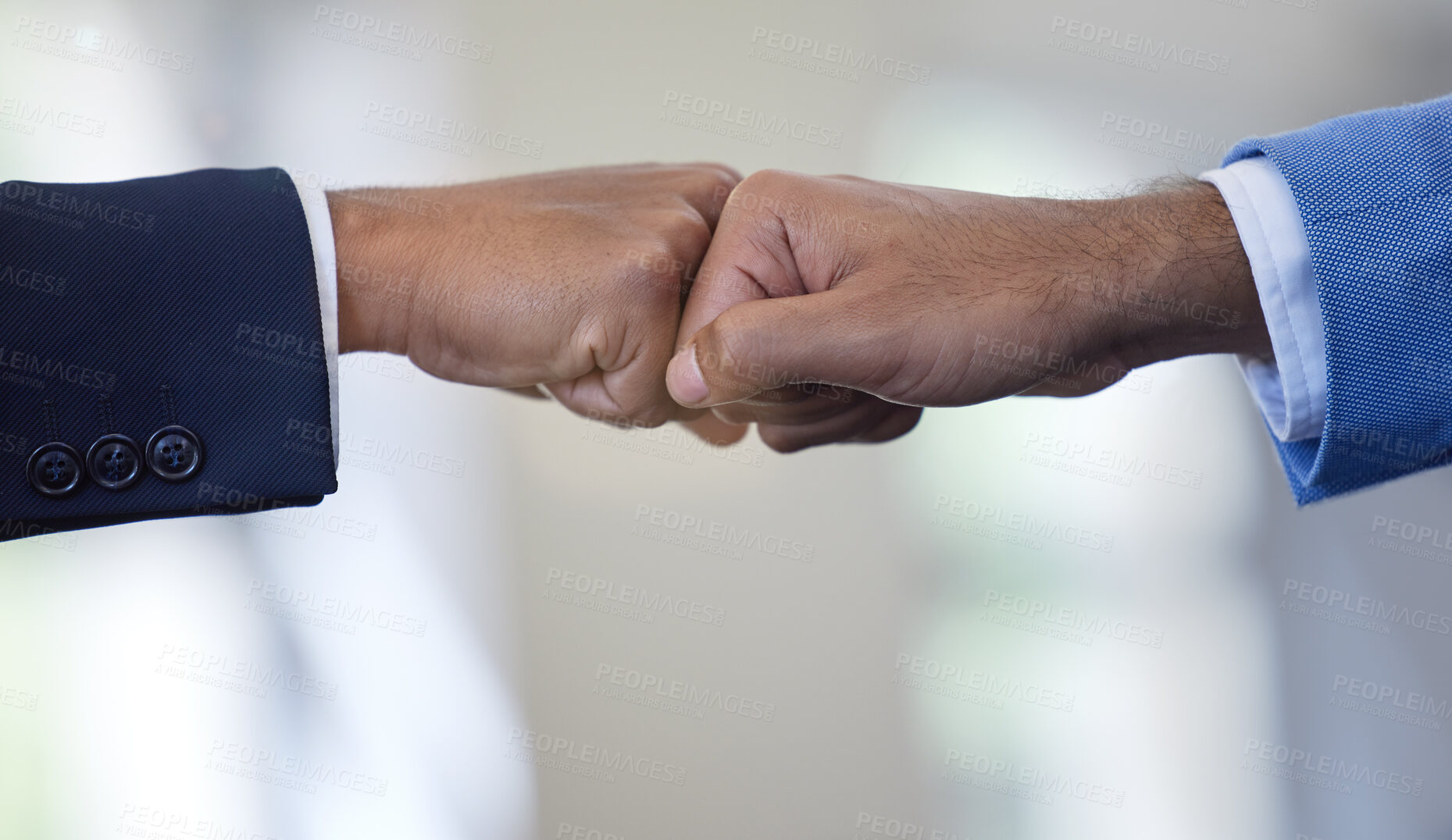 Buy stock photo Business people, hands and teamwork fist bump for deal approval or b2b collaboration, agreement or victory. Hand gesture, connection and corporate partnership for financial growth, good job or future