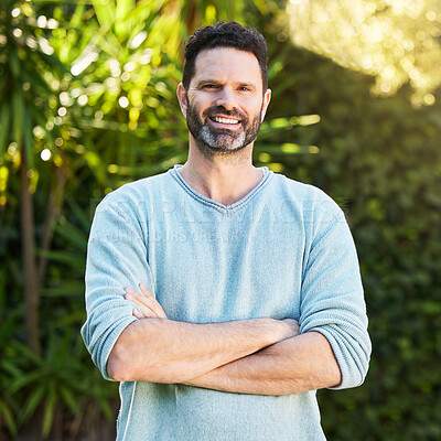 Buy stock photo Shot of a mature man standing outdoors