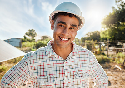 Buy stock photo Shot of a young farmer standing outside