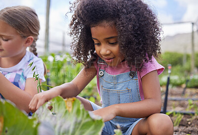 Buy stock photo Cropped shot of two adorable little kids working on a farm