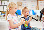 Playing with instruments provides a wonderful sensory experience