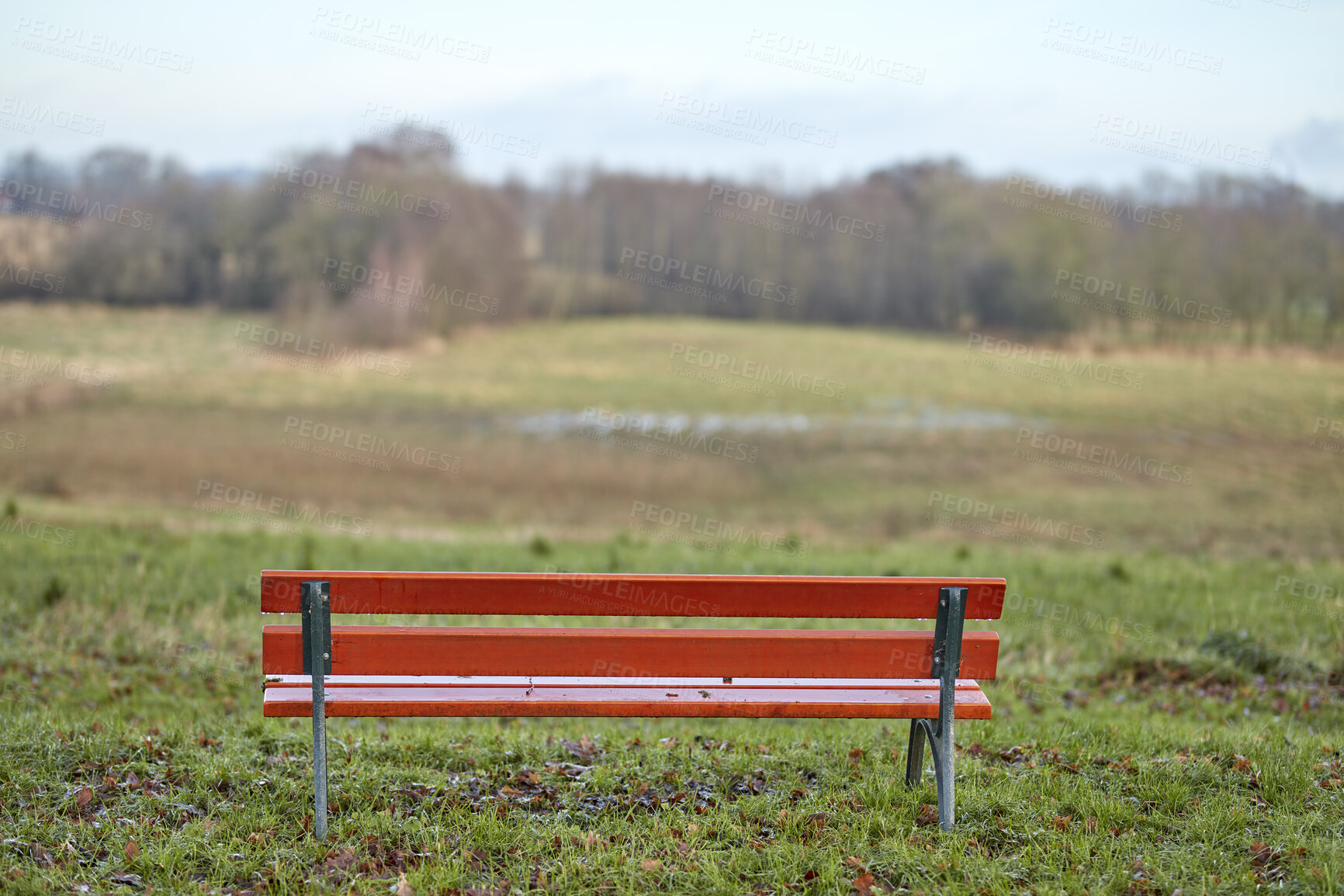 Buy stock photo A photo of a public bench