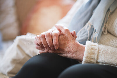 Elderly woman hands clasped retirement concept