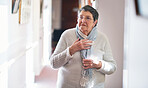 Portrait of elderly woman in retirement home