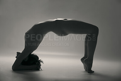 Sexy Nude Woman Doing Yoga Exercises Stock Photo, Picture and