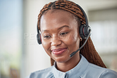 Buy stock photo Working friendly online customer support service support worker, phone operator or receptionist. Closeup of a woman web help, digital and internet assistance call center employee face with headset