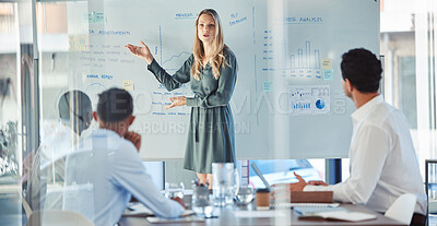Buy stock photo Ceo or manager training team of business people in office meeting. Professional creative leader talking in a workshop presentation, education seminar and conference with diverse coaching strategy